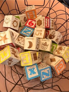 Baby Blocks with Letters, Pictures, & Numbers.